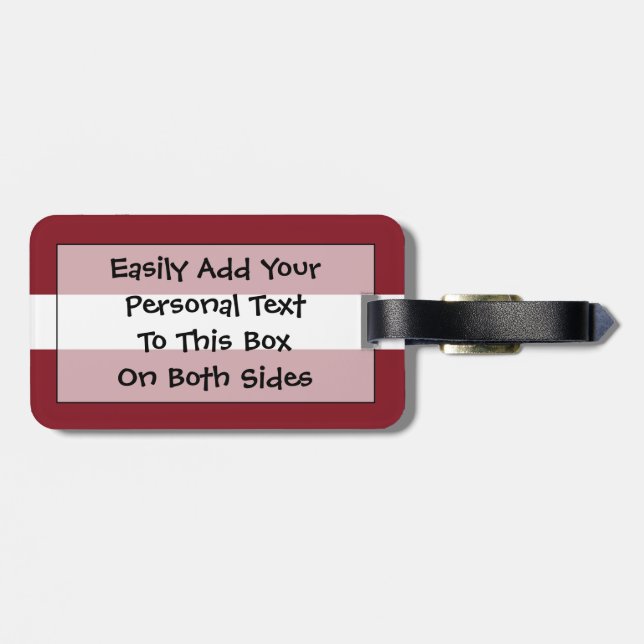 Flag of Latvia Personal Easy ID Luggage Tag (Back Horizontal)