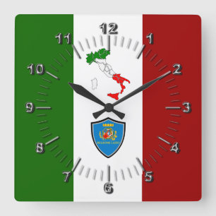 Flag of Lazio (Italy)    Square Wall Clock