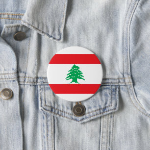 Flag of Lebanon 7.5 Cm Round Badge