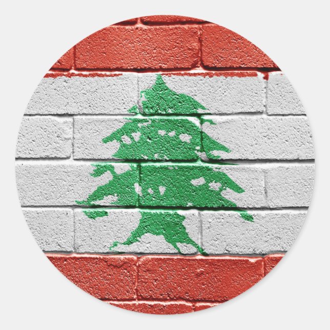 Flag of Lebanon Classic Round Sticker (Front)