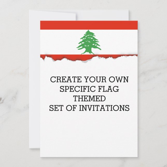 Flag of Lebanon Invitation (Front)