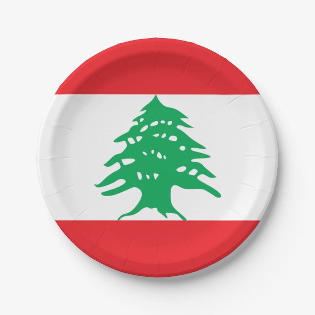 Flag of Lebanon Paper Plates (Front)