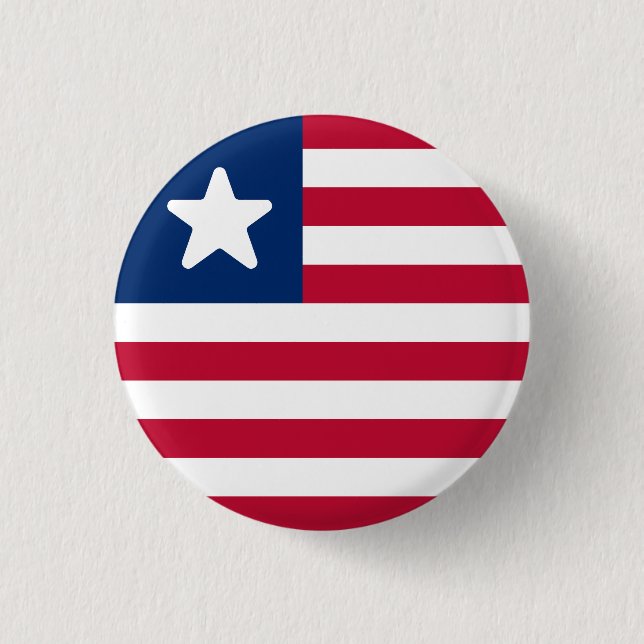 Flag of Liberia 3 Cm Round Badge (Front)