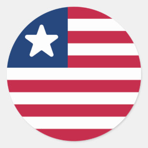 Flag of Liberia Classic Round Sticker