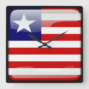 Flag of Liberia Square Wall Clock