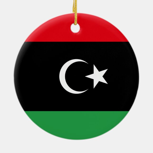 Flag of Libya Ceramic Ornament (Back)