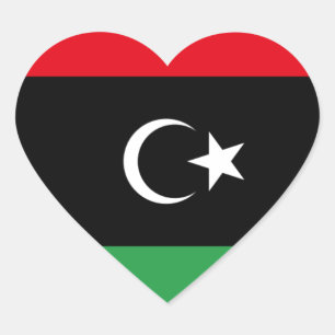 Flag of Libya Heart Sticker