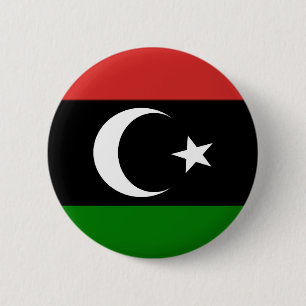 Flag of Libya pre-1977 6 Cm Round Badge