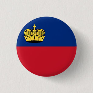 Flag of Liechtenstein 3 Cm Round Badge