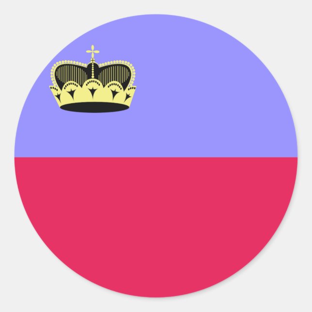 Flag of Liechtenstein Classic Round Sticker (Front)