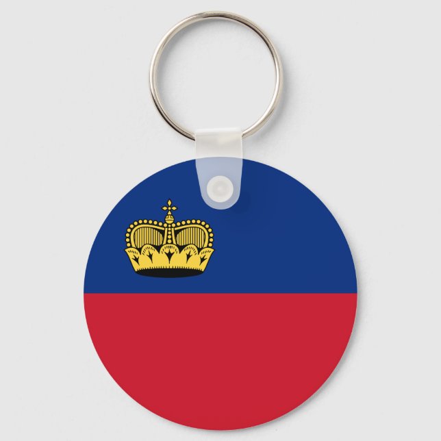 Flag of Liechtenstein Key Ring (Front)