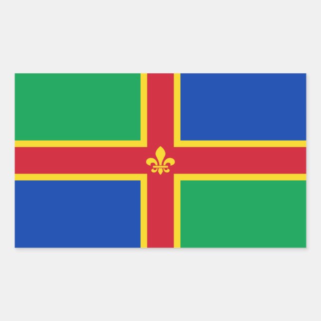 Flag of Lincolnshire Rectangular Sticker (Front)
