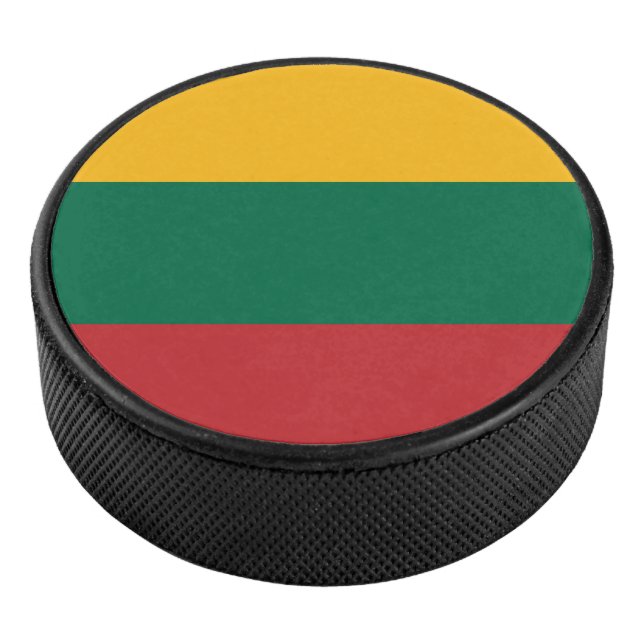 Flag of Lithuania Hockey Puck (3/4)