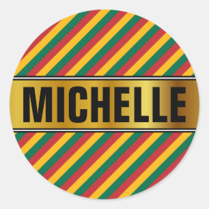 Flag of Lithuania Inspired Coloured Stripes Patter Classic Round Sticker