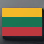 Flag of Lithuania Plaque<br><div class="desc">Flag of Lithuania. The Lithuanian flag is a horizontal triband.</div>