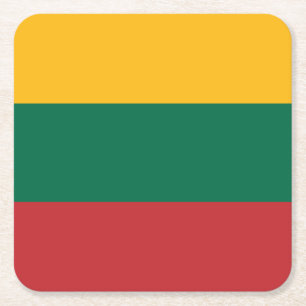 Flag of Lithuania Square Paper Coaster