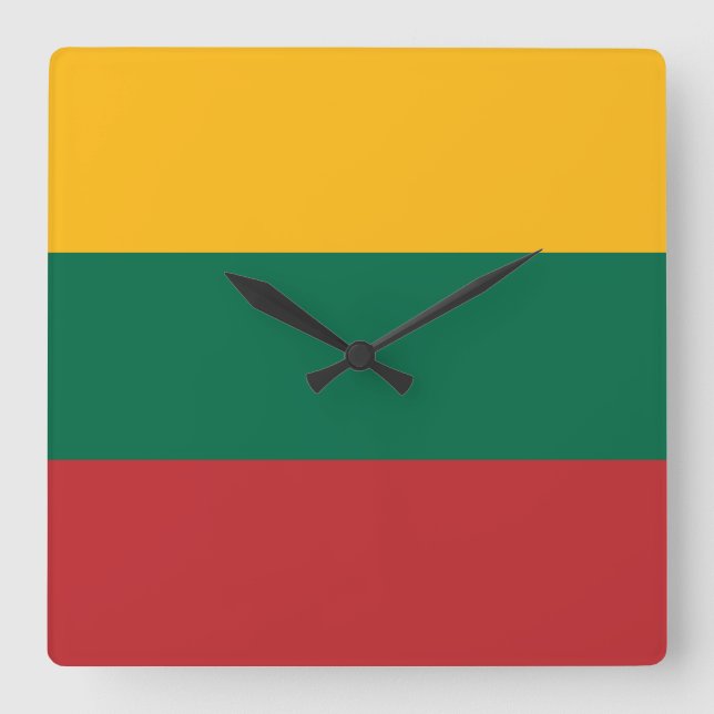 Flag of Lithuania Square Wall Clock (Front)