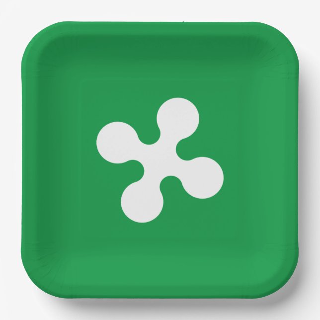 Flag of Lombardia (Italy)  Paper Plate (Front)