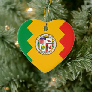 Flag of Los Angeles, California Ceramic Ornament