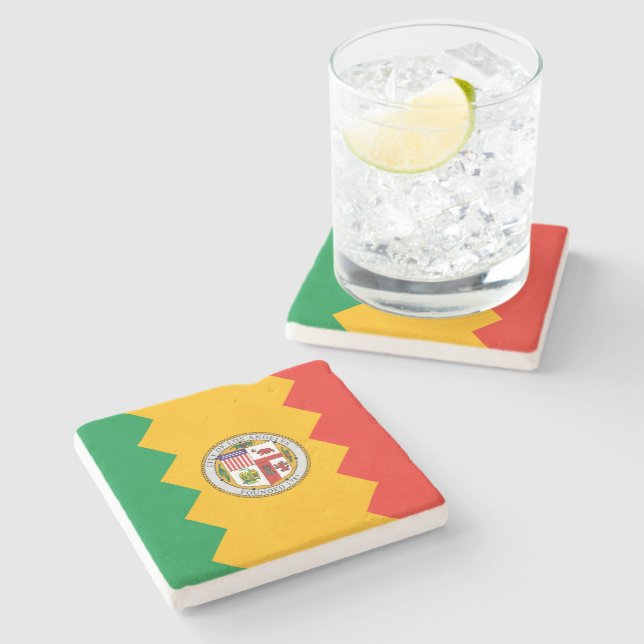 Flag of Los Angeles (California, USA) Stone Coaster (Side)