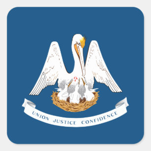 Flag of Louisiana Square Sticker