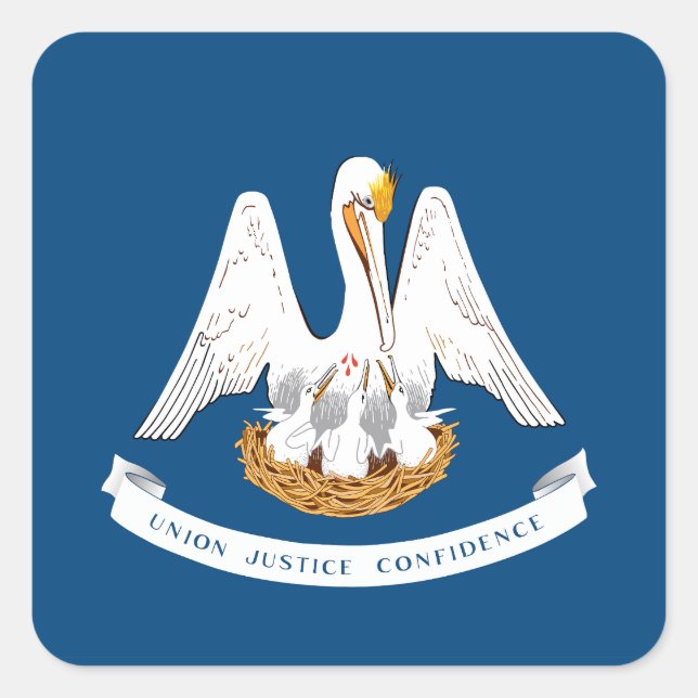 Flag of Louisiana Square Sticker (Front)