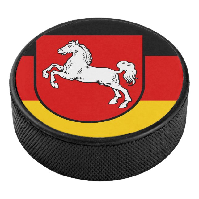 Flag of Lower Saxony Hockey Puck (3/4)
