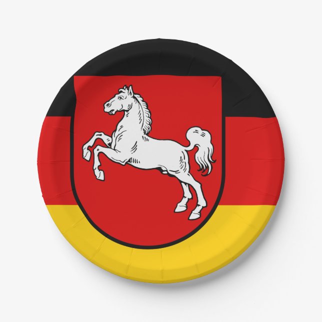 Flag of Lower Saxony Paper Plates (Front)