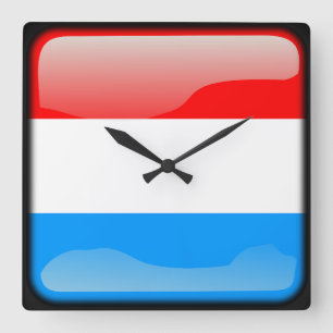 Flag of Luxembourg Square Wall Clock