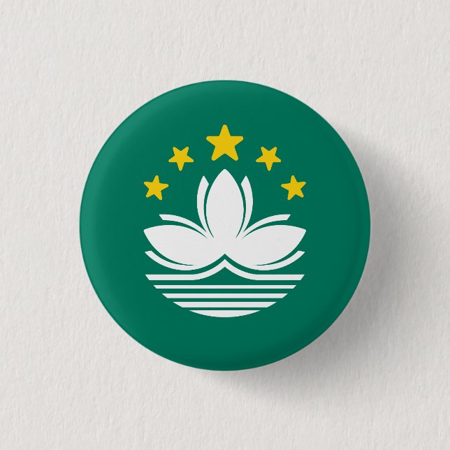 Flag of Macau 3 Cm Round Badge (Front)