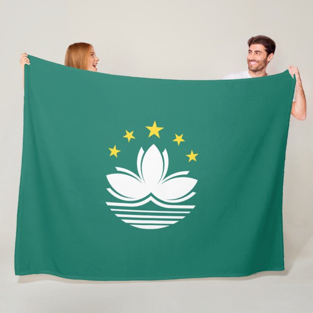 Flag of Macau (Chinese Region) Fleece Blanket (In Situ)