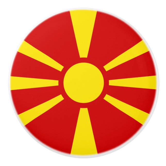 Flag of Macedonia Ceramic Knob (Front)