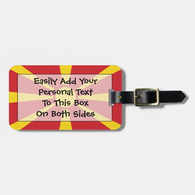 Flag of Macedonia Easy ID Personal Luggage Tag (Front Horizontal)