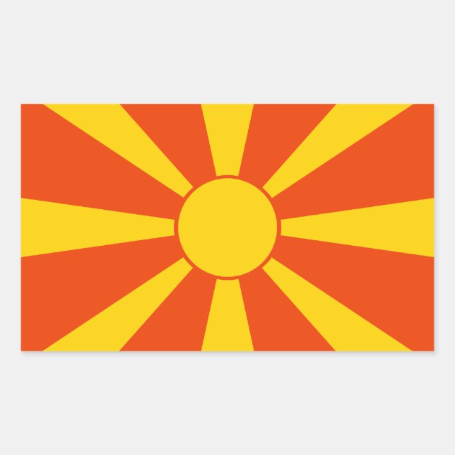 Flag of Macedonia Rectangular Sticker (Front)