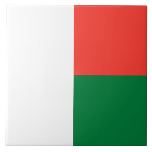Flag of Madagascar Ceramic Tile (Front)