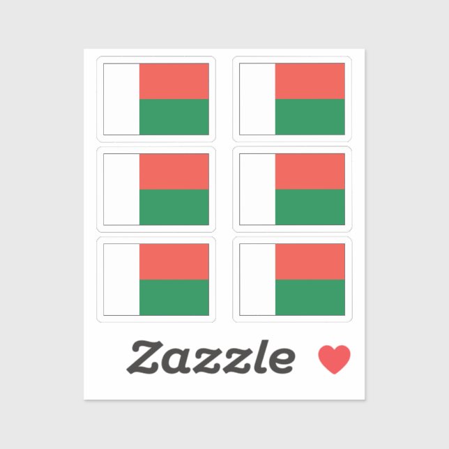  Flag of Madagascar Collection pack of 6 (Sheet)