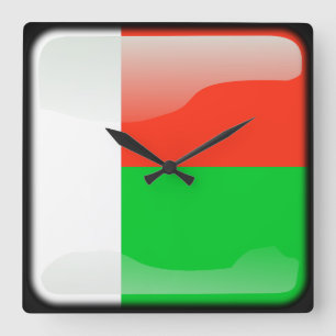 Flag of Madagascar Square Wall Clock
