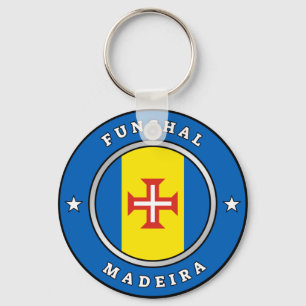 Flag Of Madeira & Text Key Ring