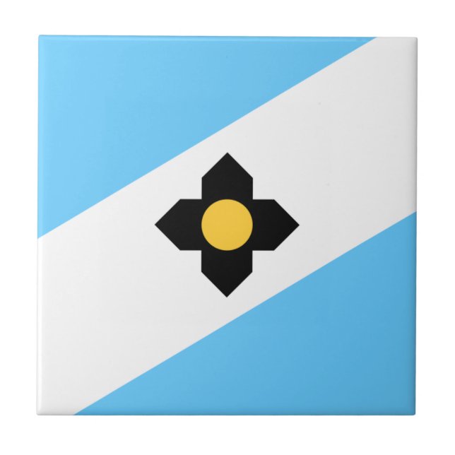 Flag of Madison, Wisconsin Ceramic Tile (Front)