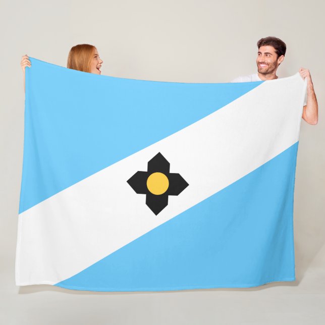 Flag of Madison (Wisconsin) Fleece Blanket (In Situ)