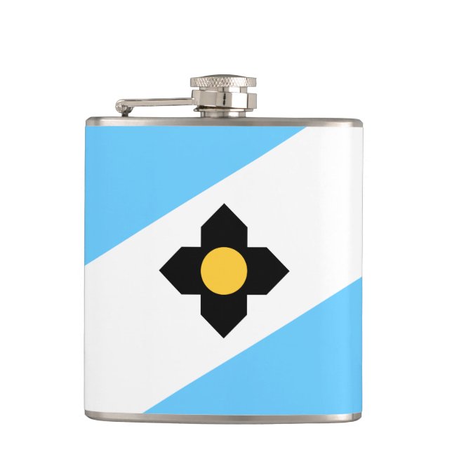 Flag of Madison, Wisconsin Hip Flask (Front)