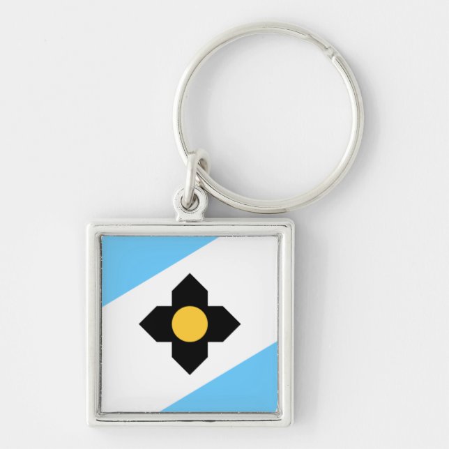 Flag of Madison, Wisconsin Keychain (Front)