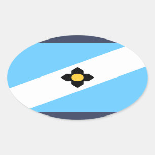 Flag of Madison, Wisconsin Oval Sticker