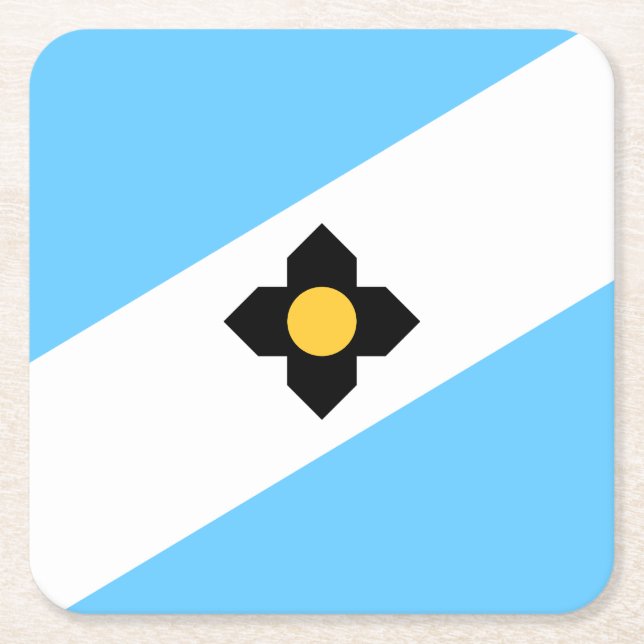Flag of Madison, Wisconsin Square Paper Coaster (Front)