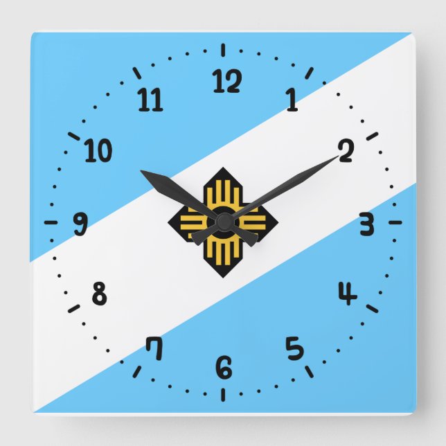 Flag of Madison, Wisconsin Square Wall Clock (Front)