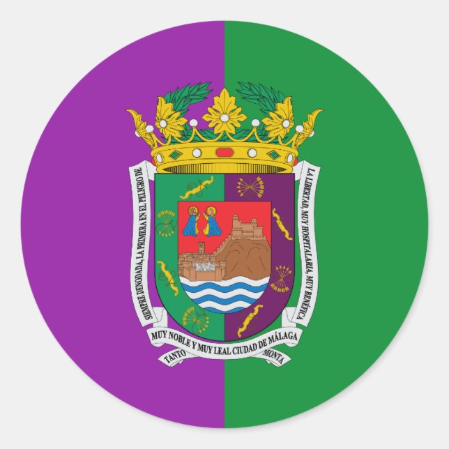 Flag of Málaga Classic Round Sticker (Front)