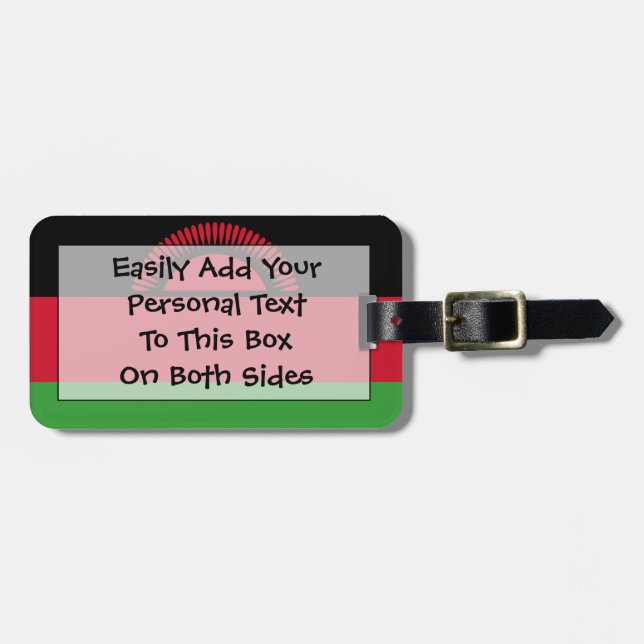 Flag of Malawi Easy ID Personal Luggage Tag (Front Horizontal)