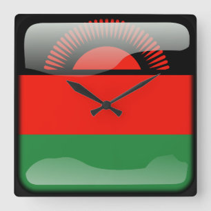Flag of Malawi Square Wall Clock