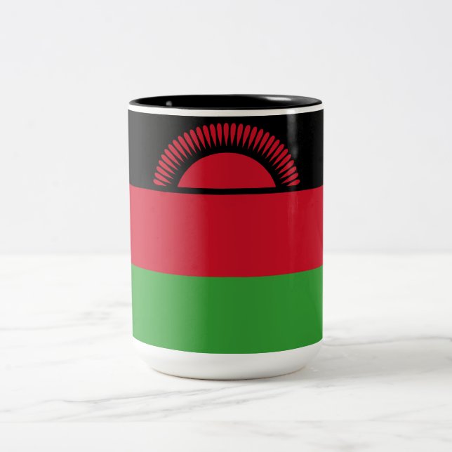 Flag of Malawi Two-Tone Coffee Mug (Center)