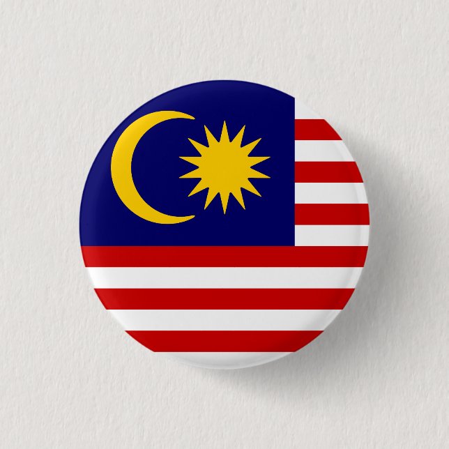 Flag of Malaysia 3 Cm Round Badge (Front)
